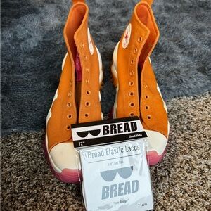Converse Orange High-Top Sneakers with Elastic BREAD Laces